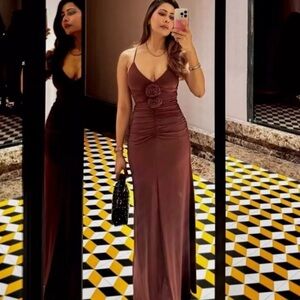 Zara-  Brown/ Burgundy Evening Gown